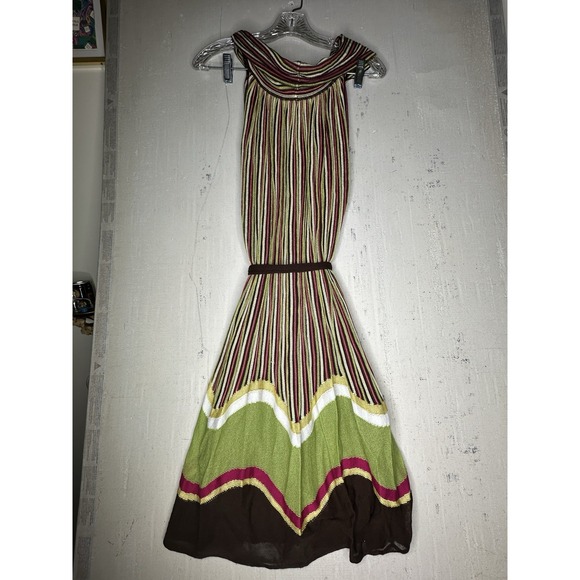 MISSONI Multicolor Striped Knit A-Line Tank Halter Dress | Tagged Size: 8 - Picture 7 of 14